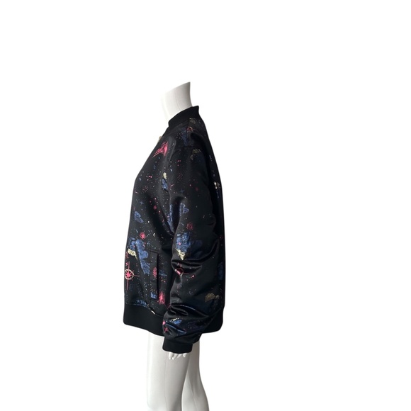 Escada Sport Black Multi-Color Sky Galaxy Print Bomber Jacket Size 46/US 16 - Picture 5 of 8